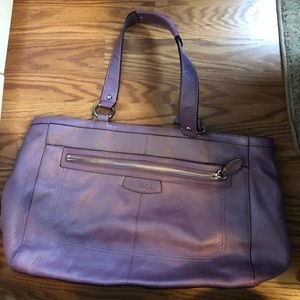 Purple coach tote